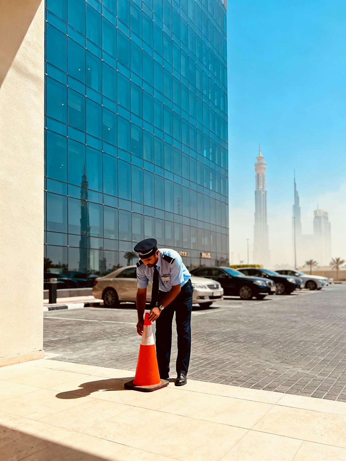A security officer conducting a patrol, demonstrating a common day-to-day responsibility focused on visibility and deterrence.