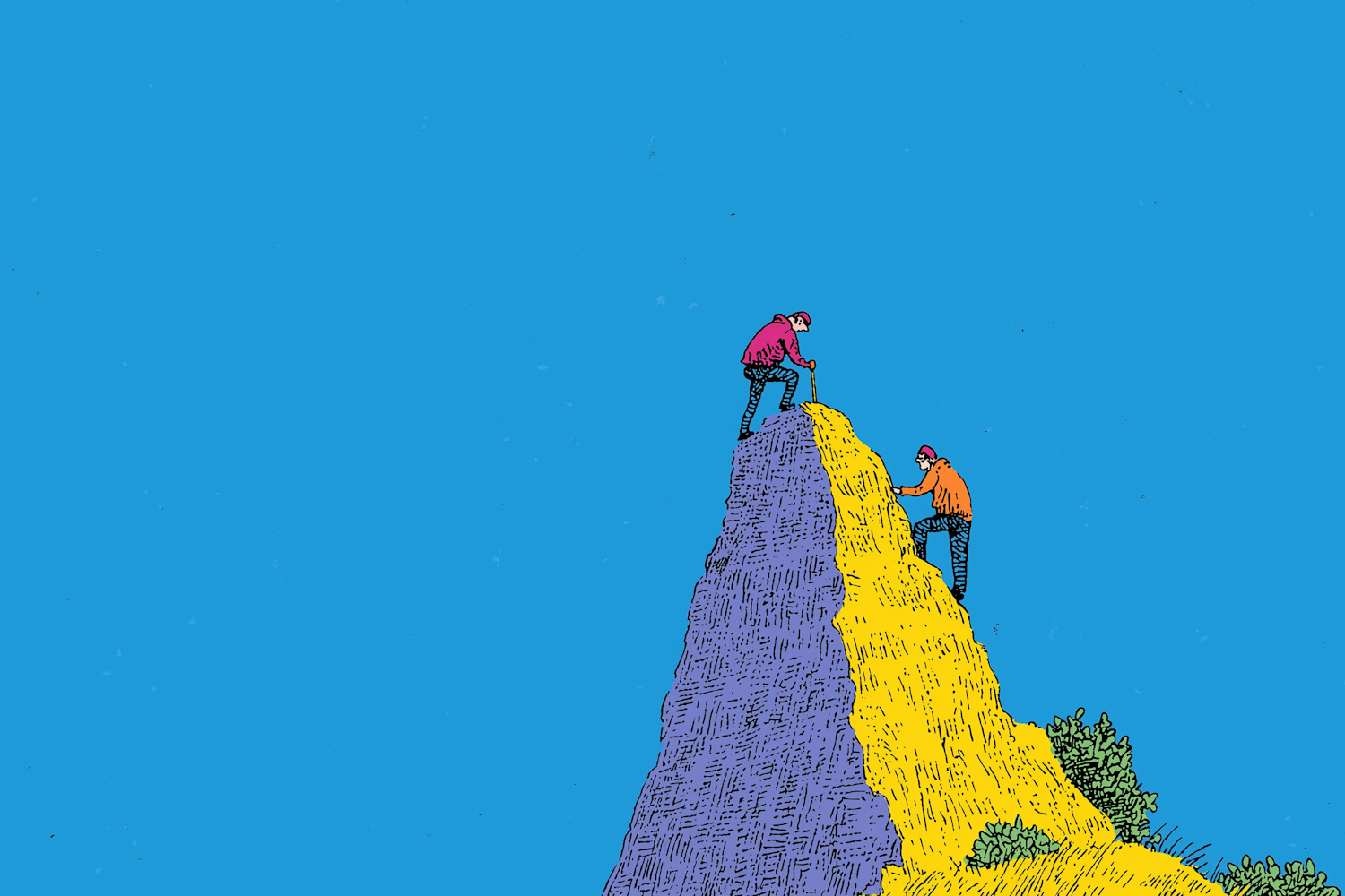 An individual ascending a career ladder, symbolizing Walmart's commitment to promoting associates from within to leadership and corporate roles.
