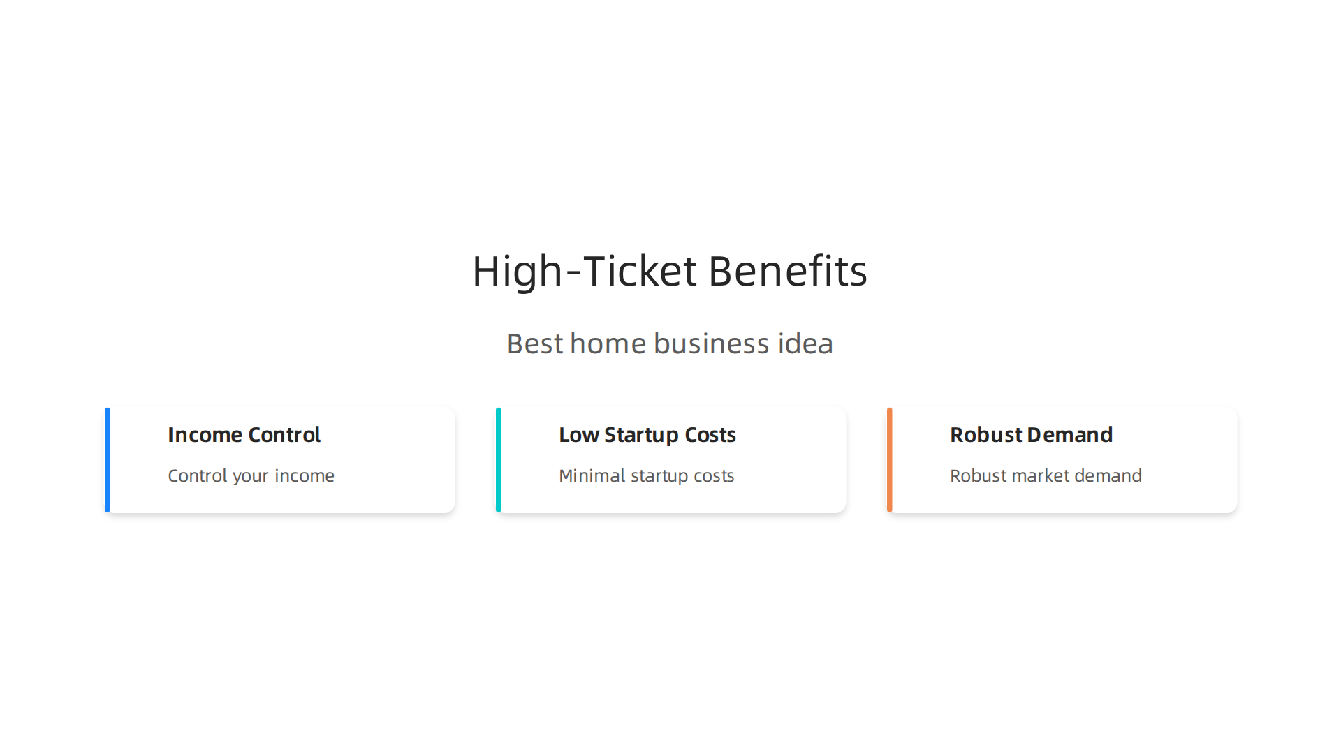 This infographic highlights the key advantages of high-ticket sales as a prime side hustle, emphasizing income control, minimal startup costs, and robust market demand.