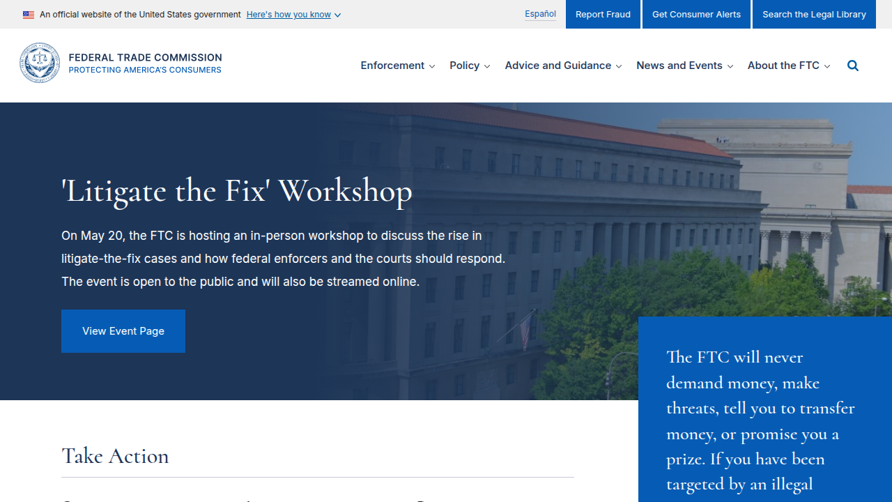 The official website of the Federal Trade Commission, a key resource for understanding regulations on Multi-Level Marketing and identifying illegal pyramid schemes.